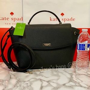 SALE KS Black Leather Lilah Laurel Way Satchel